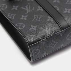 Pre Owned Louis Vuitton Black Monogram Eclipse Sac Plat Tote Bag