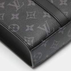 Pre Owned Louis Vuitton Black Monogram Eclipse Sac Plat Tote Bag