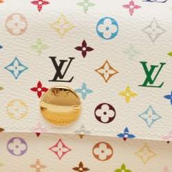 Pre Owned Louis Vuitton White Monogram Multicolore Canvas Sarah Wallet