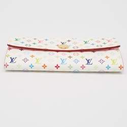 Pre Owned Louis Vuitton White Monogram Multicolore Canvas Sarah Wallet