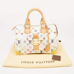 Pre Owned Louis Vuitton White Monogram Multicolore Canvas Speedy 30 Bag