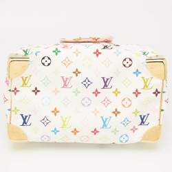 Pre Owned Louis Vuitton White Monogram Multicolore Canvas Speedy 30 Bag