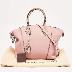 مملوكة مسبقًا Louis Vuitton Pink/Beige Leather and Python Soft Lockit PM Bag