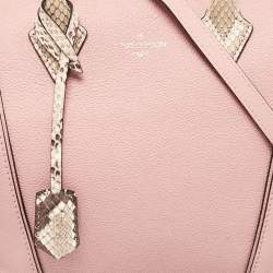 مملوكة مسبقًا Louis Vuitton Pink/Beige Leather and Python Soft Lockit PM Bag