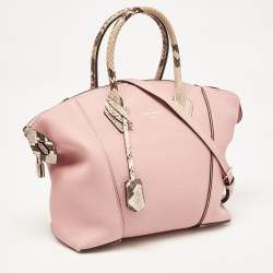 مملوكة مسبقًا Louis Vuitton Pink/Beige Leather and Python Soft Lockit PM Bag