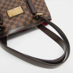 Pre Owned Louis Vuitton Damier Hampstead Mm Tote Bag Brown