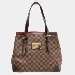 Pre Owned Louis Vuitton Damier Hampstead Mm Tote Bag Brown