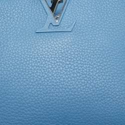 Pre Owned Louis Vuitton Light Blue Taurillon Leather Capucines BB Bag