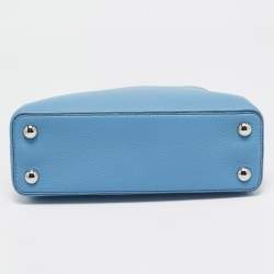 Pre Owned Louis Vuitton Light Blue Taurillon Leather Capucines BB Bag