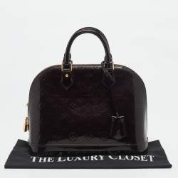 Pre Owned Louis Vuitton Amarante Monogram Vernis Alma PM Bag