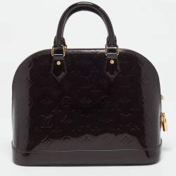 Pre Owned Louis Vuitton Amarante Monogram Vernis Alma PM Bag