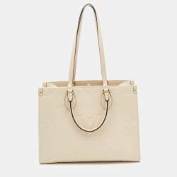 Pre Owned Louis Vuitton Cream Monogram Empriente Leather Giant Onthego MM Bag