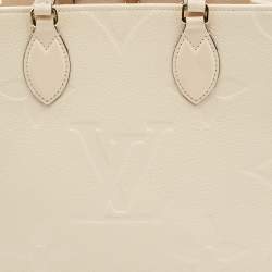 Pre Owned Louis Vuitton Cream Monogram Empriente Leather Giant Onthego MM Bag