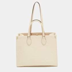 Pre Owned Louis Vuitton Cream Monogram Empriente Leather Giant Onthego MM Bag