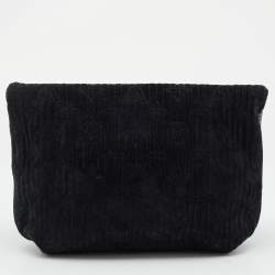 Pre Owned Louis Vuitton Black Monogram Suede Limited Edition Motard Afterdark Clutch