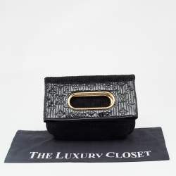 Pre Owned Louis Vuitton Black Monogram Suede Limited Edition Motard Afterdark Clutch