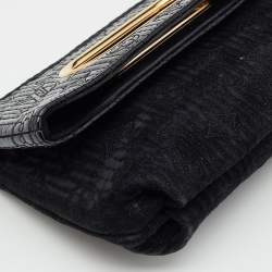 Pre Owned Louis Vuitton Black Monogram Suede Limited Edition Motard Afterdark Clutch