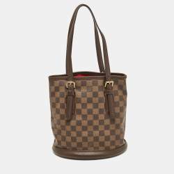 Pre Owned Louis Vuitton Damier Ebene Canvas Marais Bucket Bag