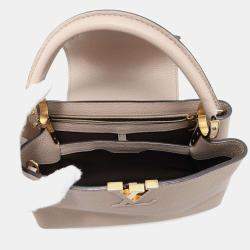 Louis Vuitton Galet Taurillon Leather Capucines MM Satchel Bag