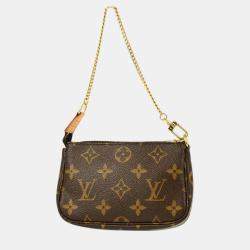 Pre Owned Louis Vuitton Brown Monogram Canvas Mini Pochette Accessoires Shoulder Bag