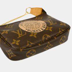 Pre Owned Louis Vuitton Brown Monogram Canvas Mini Pochette Accessoires Shoulder Bag