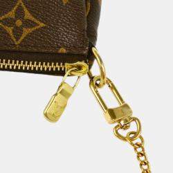 Pre Owned Louis Vuitton Brown Monogram Canvas Mini Pochette Accessoires Shoulder Bag