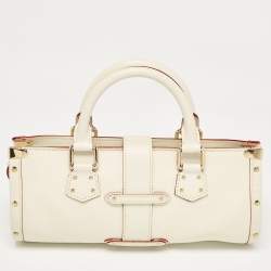 Pre Owned Louis Vuitton White Suhali Leather L'Epanoui PM Bag