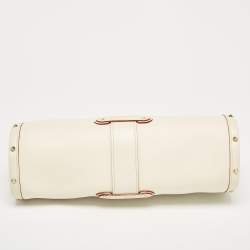 Pre Owned Louis Vuitton White Suhali Leather L'Epanoui PM Bag