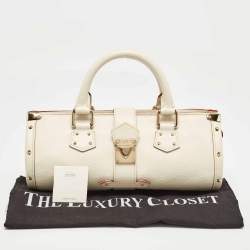 Pre Owned Louis Vuitton White Suhali Leather L'Epanoui PM Bag