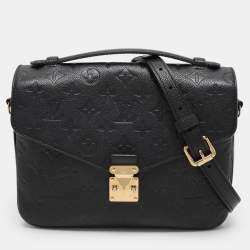 Pre Owned Louis Vuitton Black Monogram Empriente Leather Pochette Metis Bag