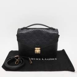Pre Owned Louis Vuitton Black Monogram Empriente Leather Pochette Metis Bag