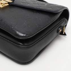 Pre Owned Louis Vuitton Black Monogram Empriente Leather Pochette Metis Bag