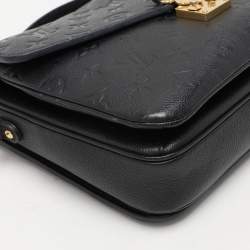 Pre Owned Louis Vuitton Black Monogram Empriente Leather Pochette Metis Bag