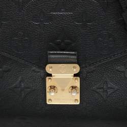 Pre Owned Louis Vuitton Black Monogram Empriente Leather Pochette Metis Bag