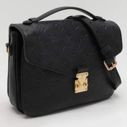 Pre Owned Louis Vuitton Black Monogram Empriente Leather Pochette Metis Bag