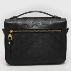 Pre Owned Louis Vuitton Black Monogram Empriente Leather Pochette Metis Bag