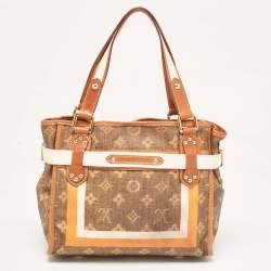 Pre Owned Louis Vuitton Brown Monogram Canvas Tisse Rayures PM Bag