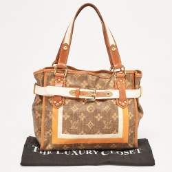 Pre Owned Louis Vuitton Brown Monogram Canvas Tisse Rayures PM Bag