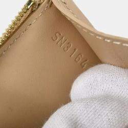 Louis Vuitton Beige Monogram Vernis Leather Pochette Cles Coin Purse