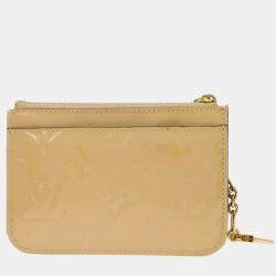 Louis Vuitton Beige Monogram Vernis Leather Pochette Cles Coin Purse