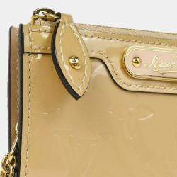 Louis Vuitton Beige Monogram Vernis Leather Pochette Cles Coin Purse