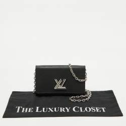 Louis Vuitton Black Epi Leather Twist Wallet on Chain