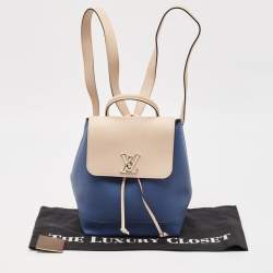 Louis Vuitton Blue/Beige Leather Lockme Backpack