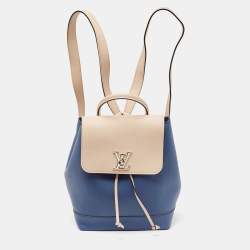 Louis Vuitton Blue/Beige Leather Lockme Backpack