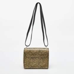 Louis Vuitton Black/Gold Embossed Leather Twist PM Bag