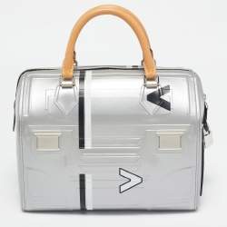 Louis Vuitton Silver Epi Spaceship Embossed Leather Speedy 25 Bag