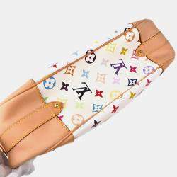 Pre Owned Louis Vuitton White Monogram Multicolor Greta Handbag