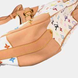 Pre Owned Louis Vuitton White Monogram Multicolor Greta Handbag