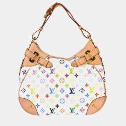Pre Owned Louis Vuitton White Monogram Multicolor Greta Handbag