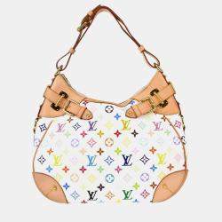 Pre Owned Louis Vuitton White Monogram Multicolor Greta Handbag